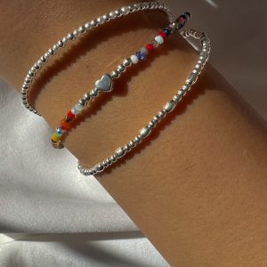 Multihilo de corazon, cristales y bolitas