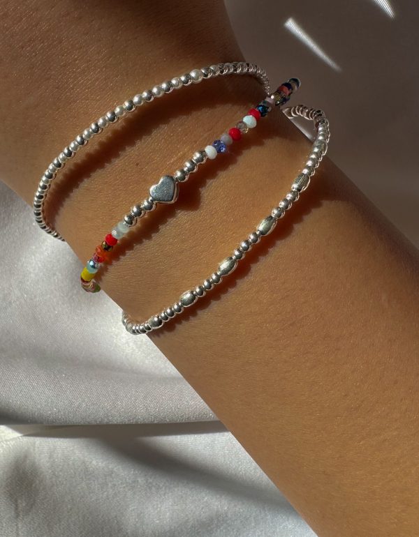 Multihilo de corazon, cristales y bolitas