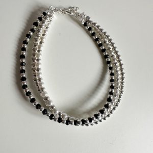 Pulsera Multihilo de Cristales Black