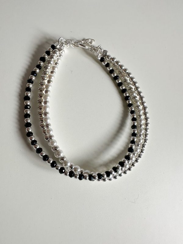 Pulsera Multihilo de Cristales Black