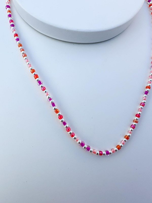 Choker de Cristales rosas y violetas