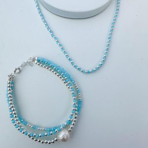 Pulsera Multihilo con perla y cristales