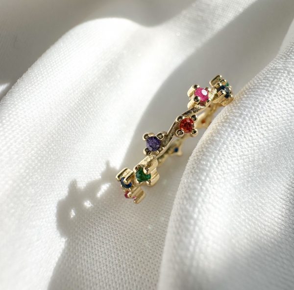 Anillo corona de circonias