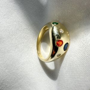 Anillo bombé multicolor