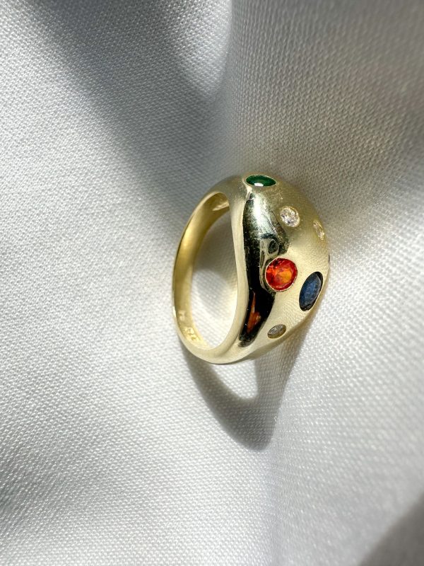 Anillo bombé multicolor