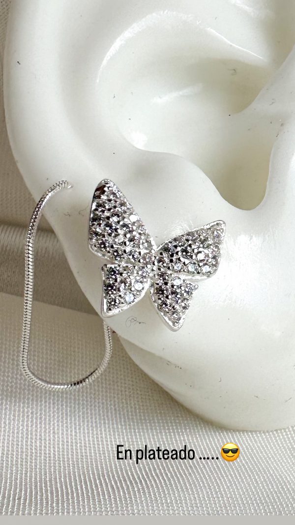 Mariposa con brillo plata