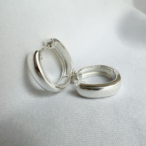Aros lisos y gruesos plata 16mm
