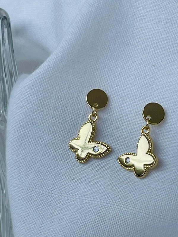 Mariposa con punto de circonia