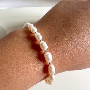 Pulsera de perlas ovaladas