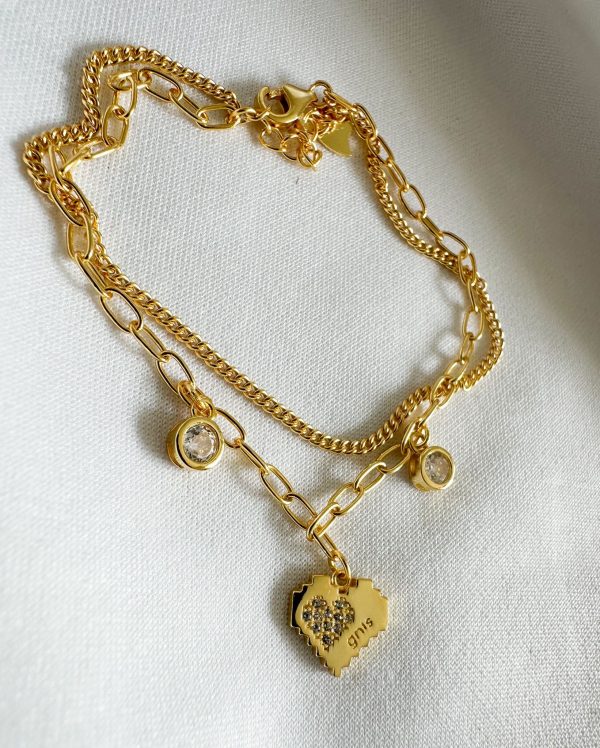 Cuore doble hilo con dijes
